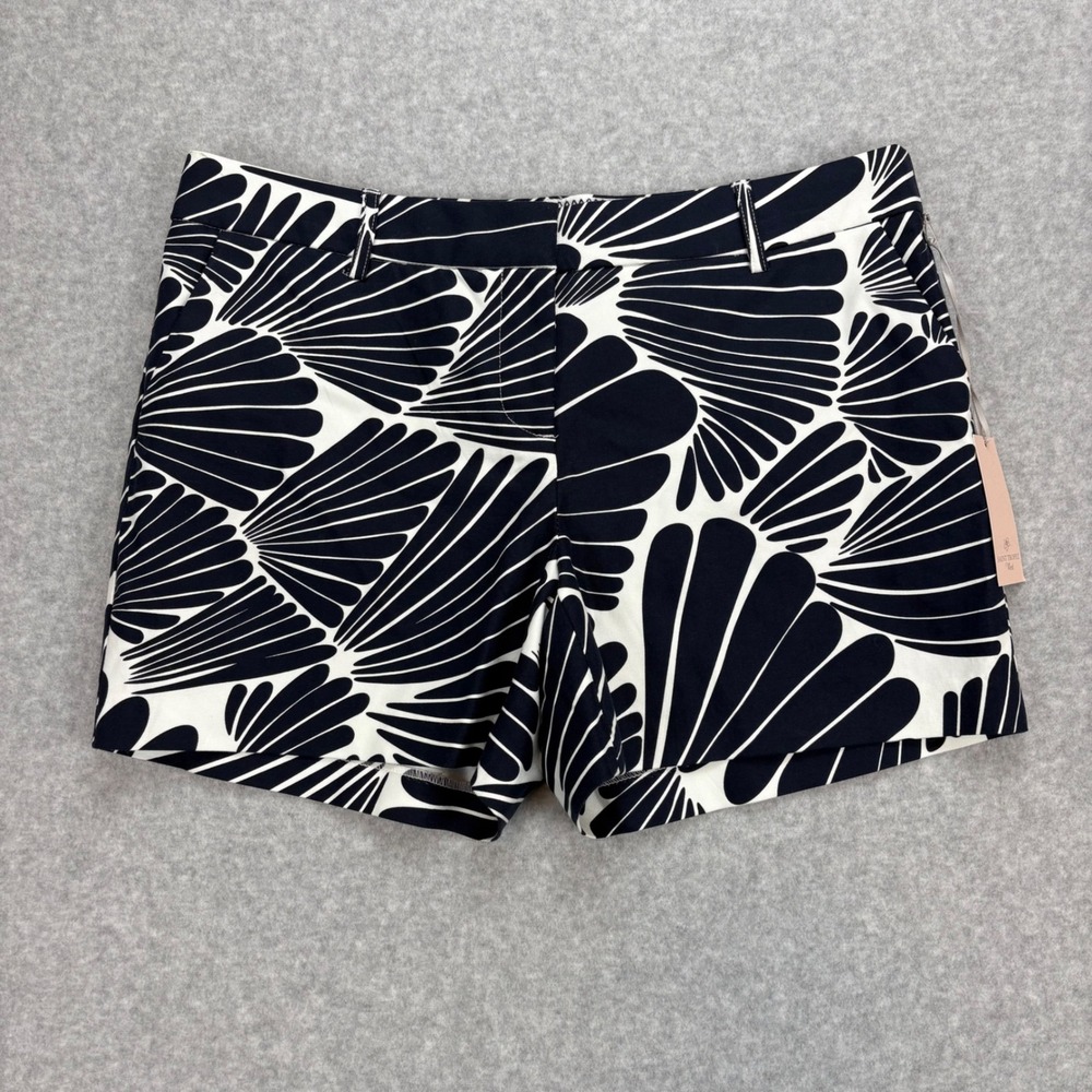 Saint Tropez West Shorts Womens 10‎ White Navy Blue Coastal Chino Stretch NWT
